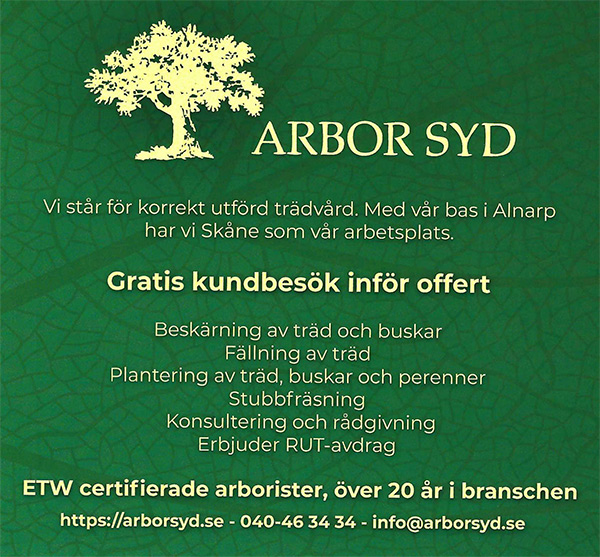 Arbor Syd annons